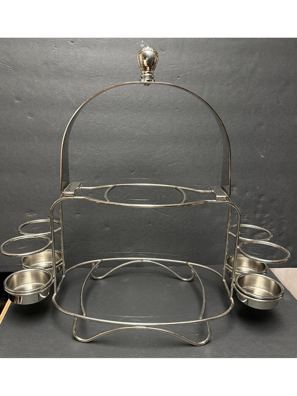 International Silver Co Two Tier Buffet Server Organize Plates Cutlery Chrome